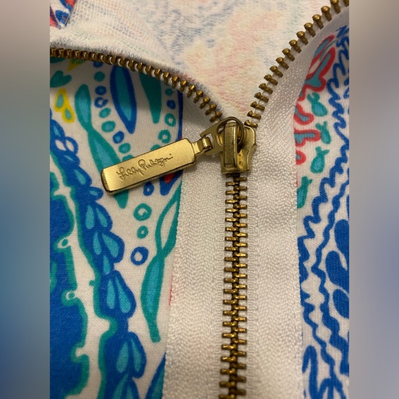 Lilly Pulitzer Lover’s Coral Skipper Popover Colorful 1/2 Zip with Pocket Size M - Picture 5 of 13